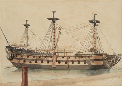 Lot 30 - ANGE JOSEPH ANTOINE ROUX (1765-1835)<br/>A warship...