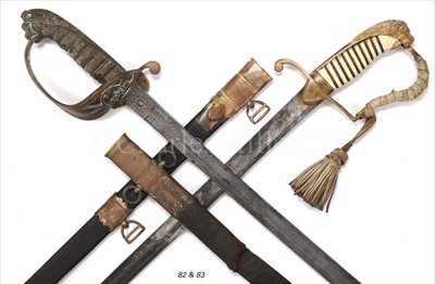 Lot 82 - AN EARLY VICTORIAN NAVAL OFFICER'S SWORD<br/>with...