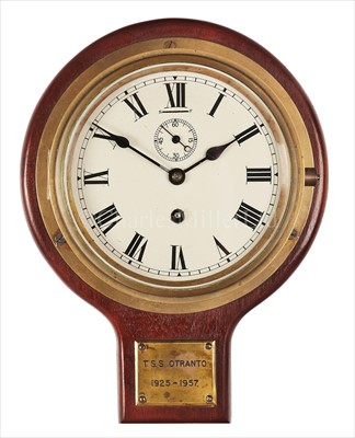 Lot 182 - ORIENT LINE: A BULKHEAD CLOCK FROM THE T.S.S....