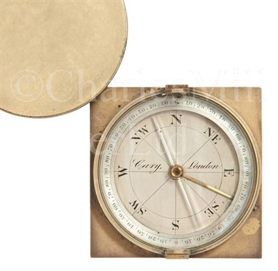 Lot 223 - A 19TH-CENTURY SURVEYING COMPASS BY CARY,...