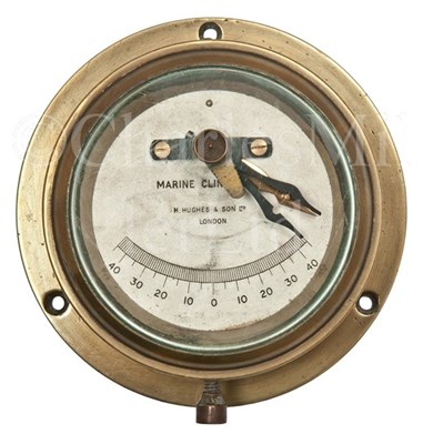 Lot 229 - A 20TH-CENTURY MARINE BULKHEAD INCLINOMETER BY...