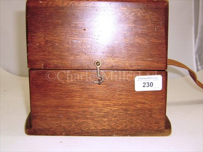 Lot 230 - A CHRONOMETER GUARD BOX<br/>hinged mahogany with...