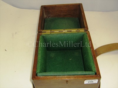 Lot 230 - A CHRONOMETER GUARD BOX<br/>hinged mahogany with...