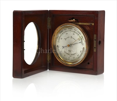 Lot 263 - A GOOD MID 19TH-CENTURY ANEROID BAROMETER BY...