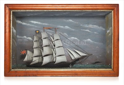 Lot 280 - A 19TH-CENTURY SAILORWORK DIORAMA/SHADOWBOX...