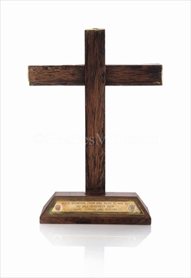 Lot 59 - A CRUCIFIX MADE FROM TIMBER RECOVERED FROM...