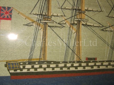 Lot 90 - A FINE MID 19TH-CENTURY SAILOR'S WOOLWORK...