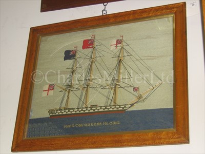 Lot 90 - A FINE MID 19TH-CENTURY SAILOR'S WOOLWORK...