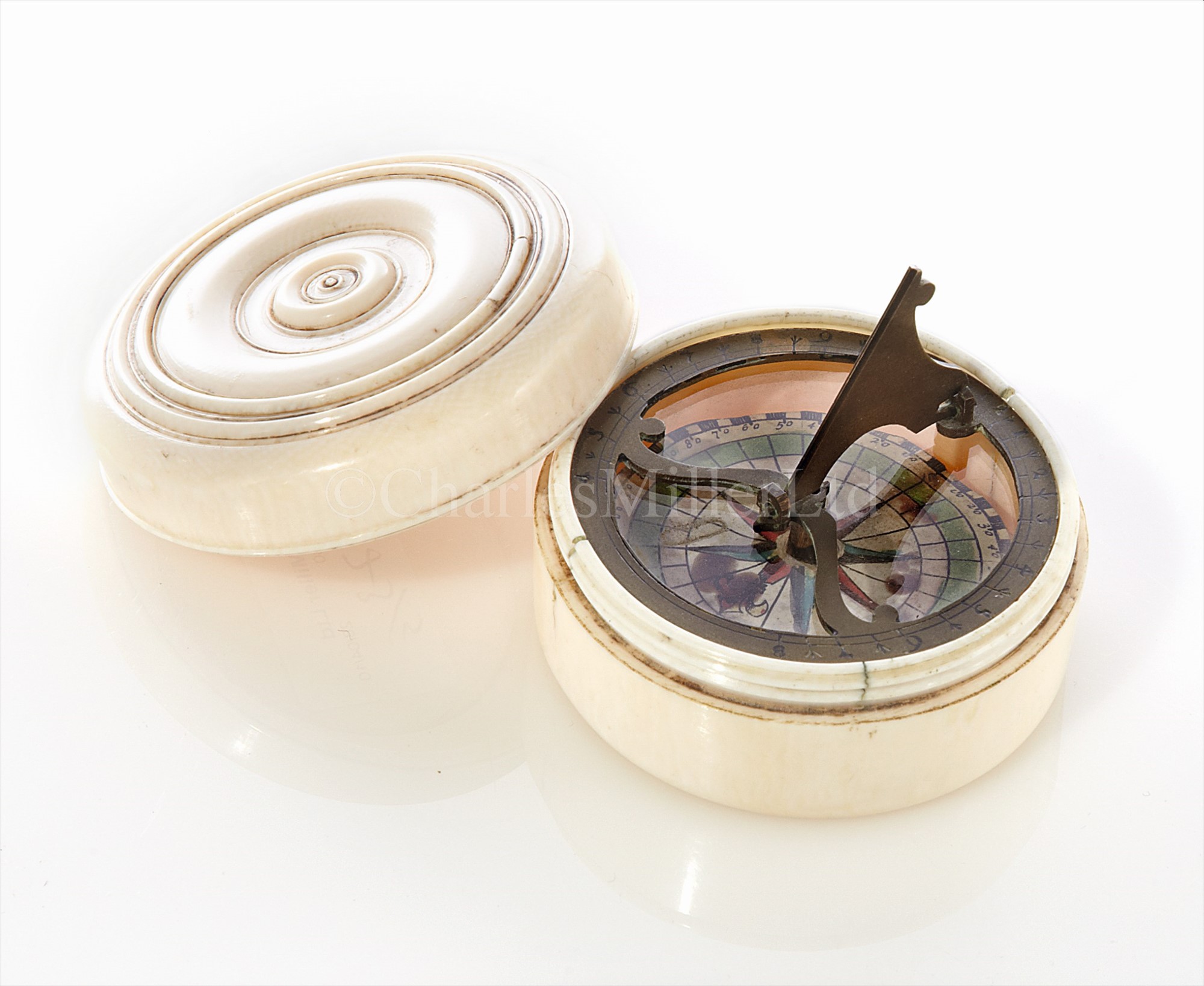 Lot 176 A RARE DUTCH DRY CARD POCKET COMPASS,...