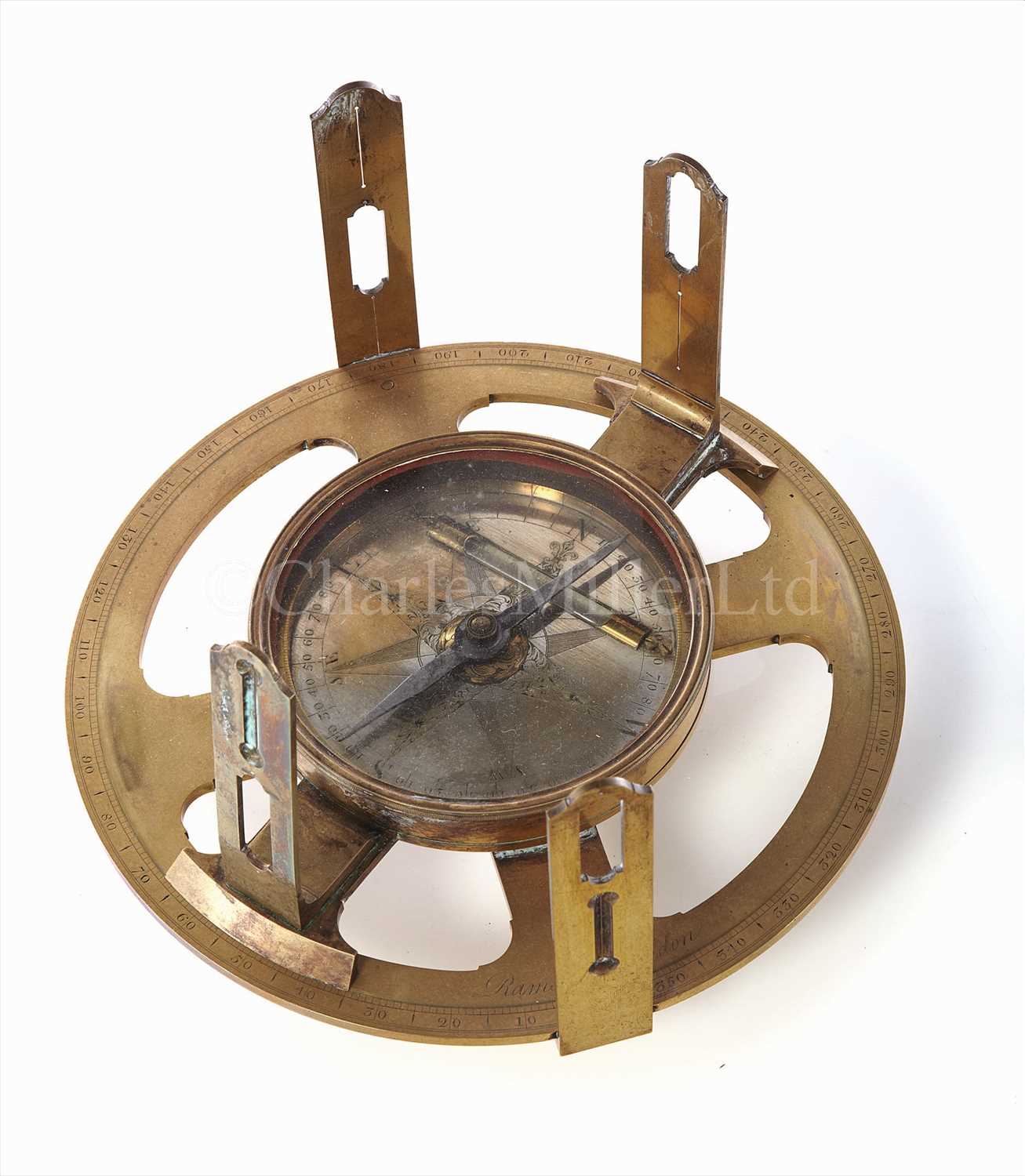 Lot 186 - A LATE 18TH-CENTURY SURVEYING MINER'S DIAL BY...