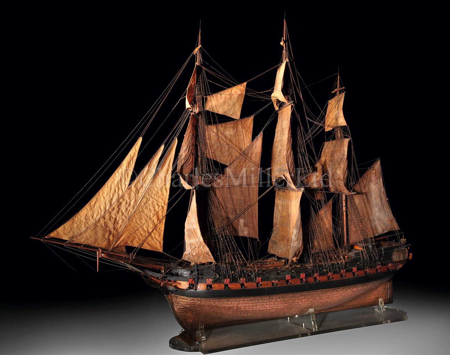 Lot 244 - A RARE CONTEMPORARY FRENCH DOCKYARD MODEL FOR...