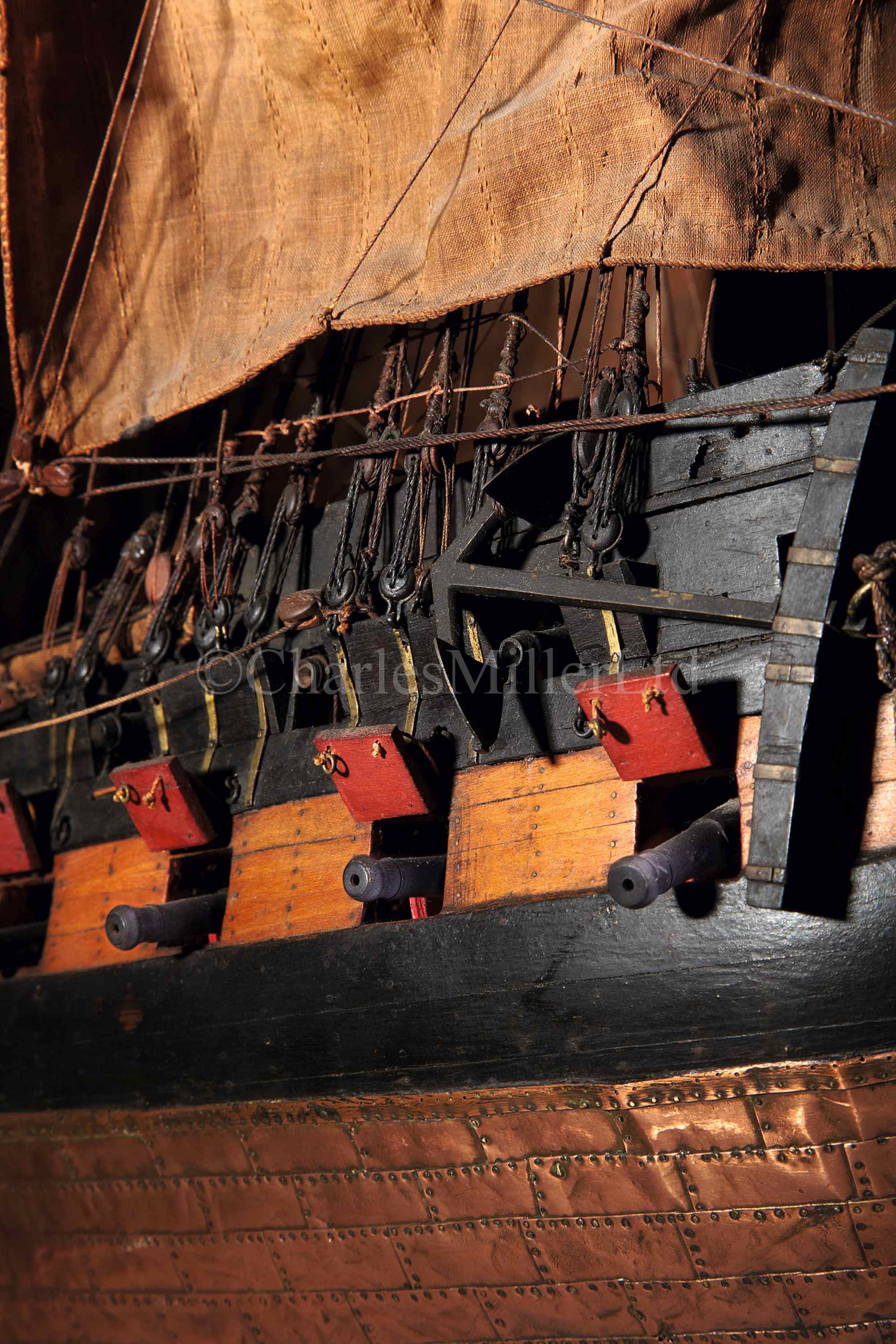 Lot 244 A RARE CONTEMPORARY FRENCH DOCKYARD MODEL