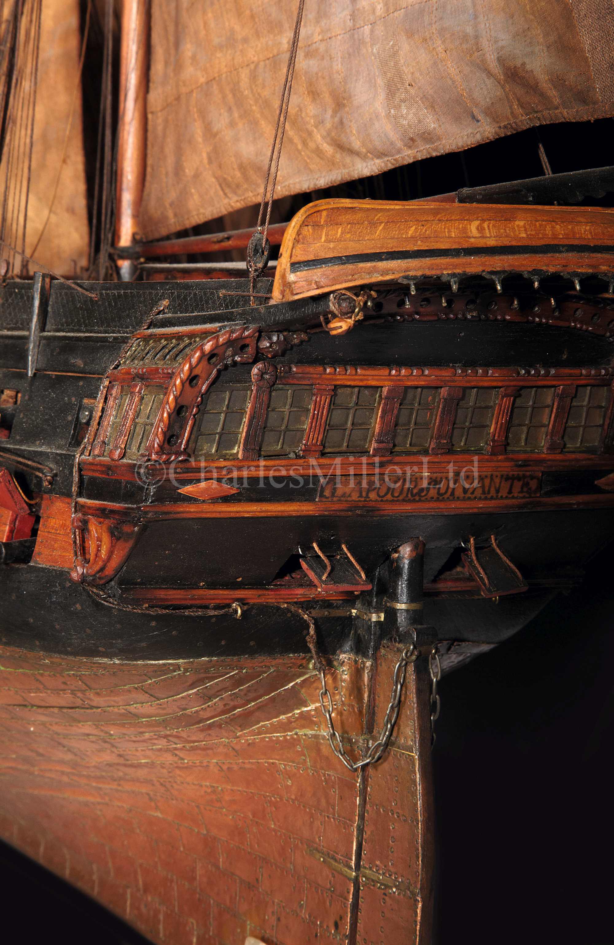 Lot 244 A RARE CONTEMPORARY FRENCH DOCKYARD MODEL