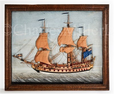 Lot 281 - A RARE PAPER AND WOOD DIORAMA FOR A ROYAL NAVY...