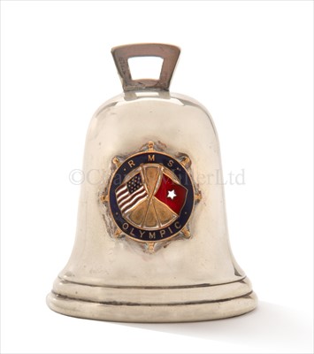 Lot 102 - A RARE SOUVENIR TABLE BELL FROM R.M.S....