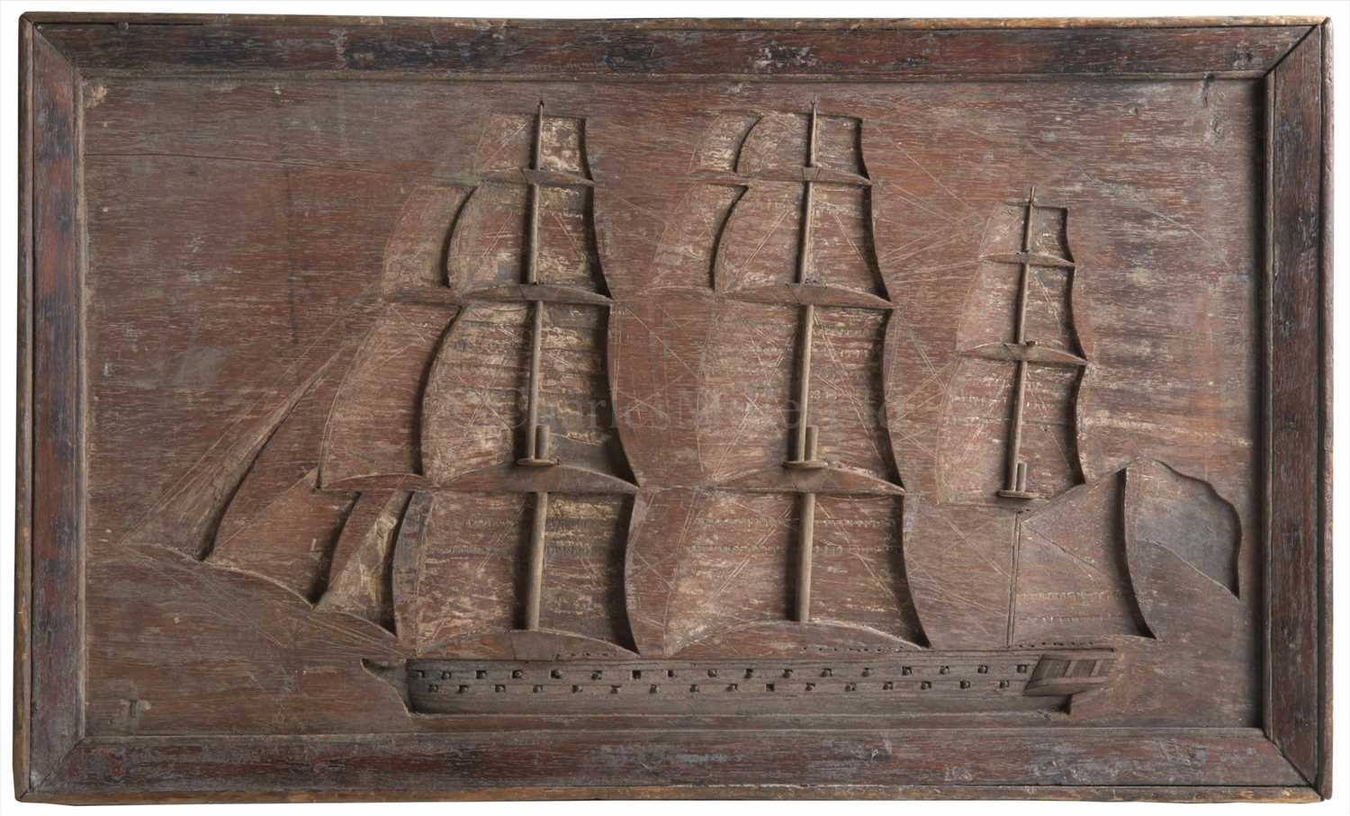 Lot 135 - AN UNUSUAL EARLY 19TH-CENTURY SAILOR'S CARVED...