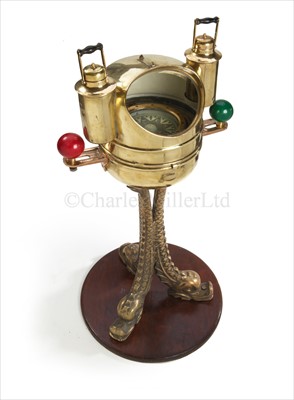 Lot 165 - A RARE DOLPHIN BINNACLE<br/>cast in brass in the...