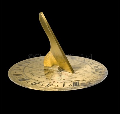 Lot 184 - A FINE LACQUERED BRASS SUNDIAL BY HENRY...
