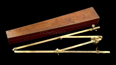 Lot 185 - A MID-19TH-CENTURY LACQUERED BRASS PANTOGRAPH...