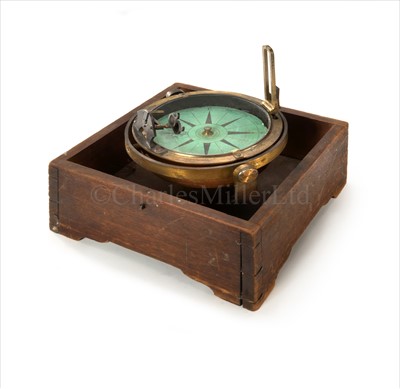 Lot 199 - A MID 19TH-CENTURY DRY CARD SIGHTING COMPASS...