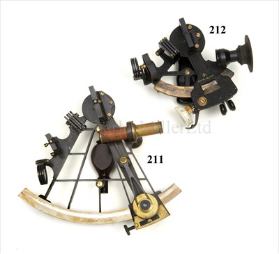 Lot 212 - A SMALL MICROMETER SEXTANT BY HENRY HUGHES &...