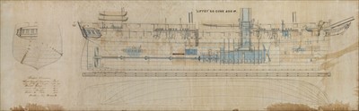 Lot 224 - A NAVAL ARCHITECTS PROFILE DRAWING FOR...