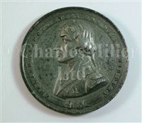 Lot 41 - A WHITE METAL MEDALLION COMMEMORATING THE...