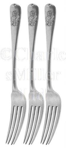 Lot 54 - THREE RARE SILVER ADMIRALTY-PATTERN FORKS FROM...