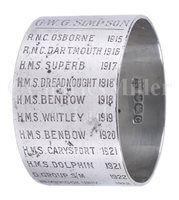 Lot 70 - AN HISTORICALLY INTERESTING SILVER NAPKIN RING...